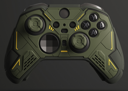 PlayVital Stellar Mecha Silicone Cover Skin with Thumb Grips for Xbox Elite Series 2 & Elite Series 2 Core Controller - Army & Rainforest Green - HQWE2P003 PlayVital