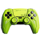 PlayVital Mecha Edition Anti-Slip Silicone Cover Skin with Matching Thumb Grips and Stickers for PS5 Wireless Controller - Compatible with Charging Station - Neon Green - KKBPFP003 PlayVital