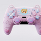 PlayVital Spring Lesser Panda Silicone Cover with Thumb Grips for PS5 Controller, Compatible with Charging Dock - Cotton Candy Pink - YSSPFP006 PlayVital