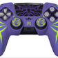 PlayVital Cyber Spider Design Silicone Cover with Thumb Grips for PS5 Controller, Compatible with Charging Dock - Purple & Green - KBBPFP004 PlayVital