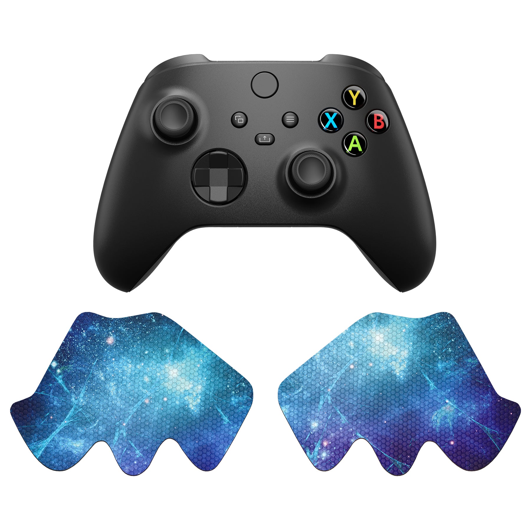 PlayVital Anti-Skid Sweat-Absorbent Controller Grip for Xbox Series X/S Controller, Professional Textured Soft Rubber Pads Handle Grips for Xbox Core Wireless Controller - Blue Nebula - X3PJ040 PlayVital