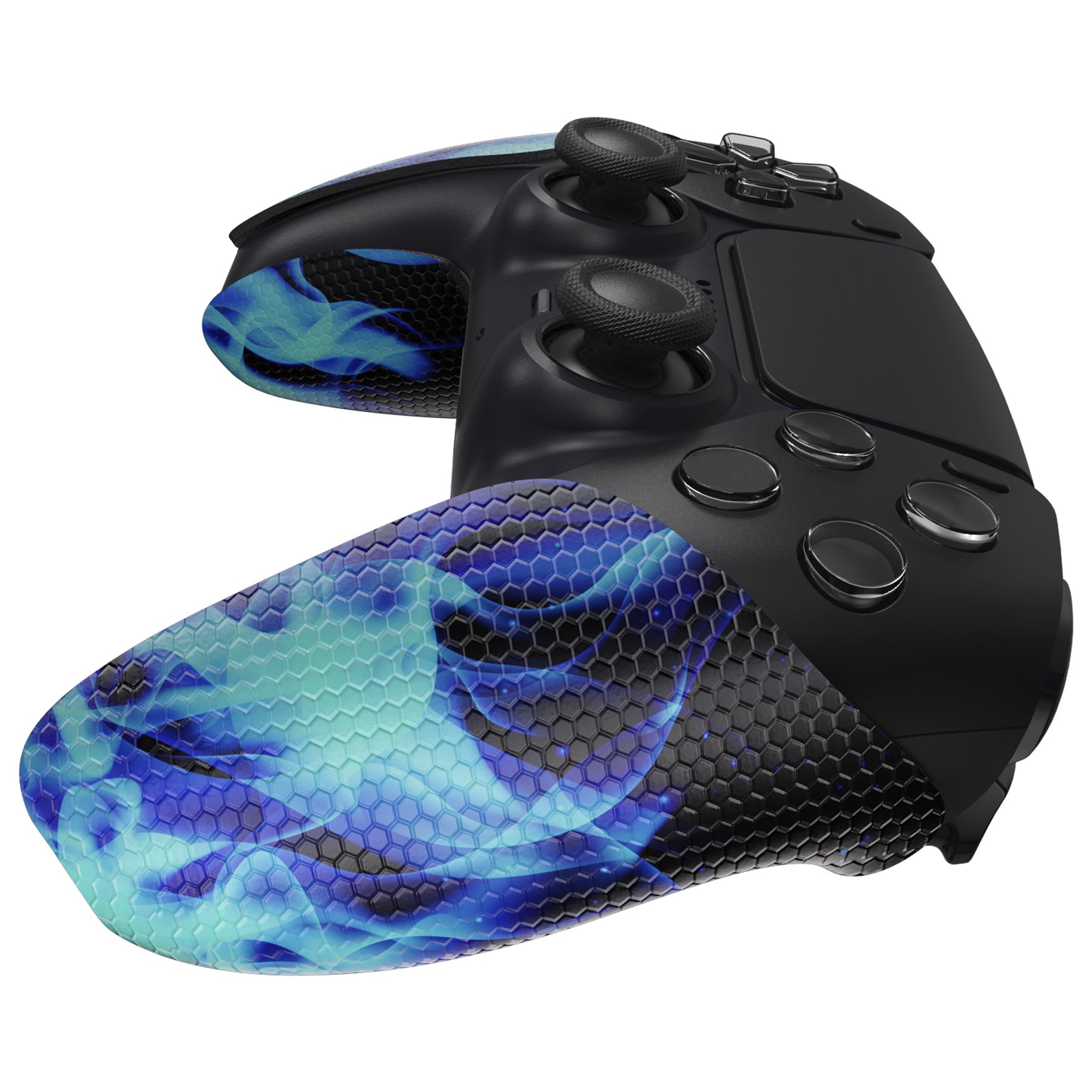 PlayVital Blue Flame Anti-Skid Sweat-Absorbent Controller Grip for PS5 Controller - PFPJ129 PlayVital