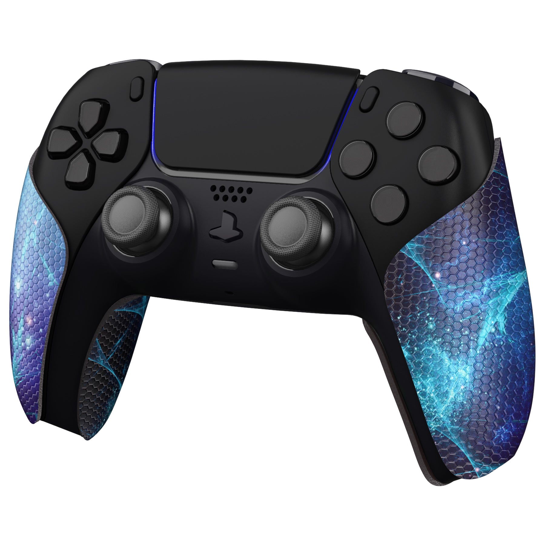 PlayVital Blue Nebula Anti-Skid Sweat-Absorbent Controller Grip for PS5 Controller, Professional Textured Soft Rubber Pads Handle Grips for PS5 Controller - PFPJ132 PlayVital