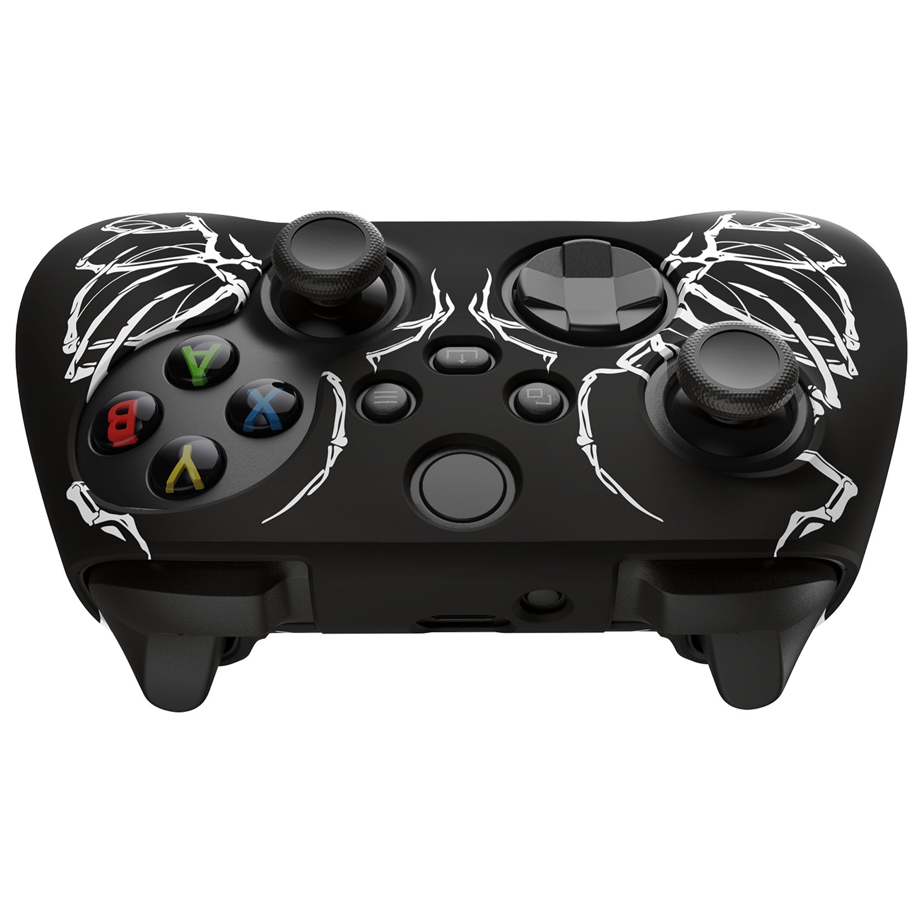 PlayVital Carving Skull Silicone Cover Skin wtih Thumb Grip Caps for Xbox Series X/S Controller - BLX3027 PlayVital