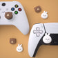 PlayVital Cute Thumb Grip Caps for ps5/4 Controller, Silicone Analog Stick Caps Cover for Xbox Series X/S, Thumbstick Caps for Switch Pro Controller - Chubby Bear & Smiley Bunny - PJM3029 PlayVital