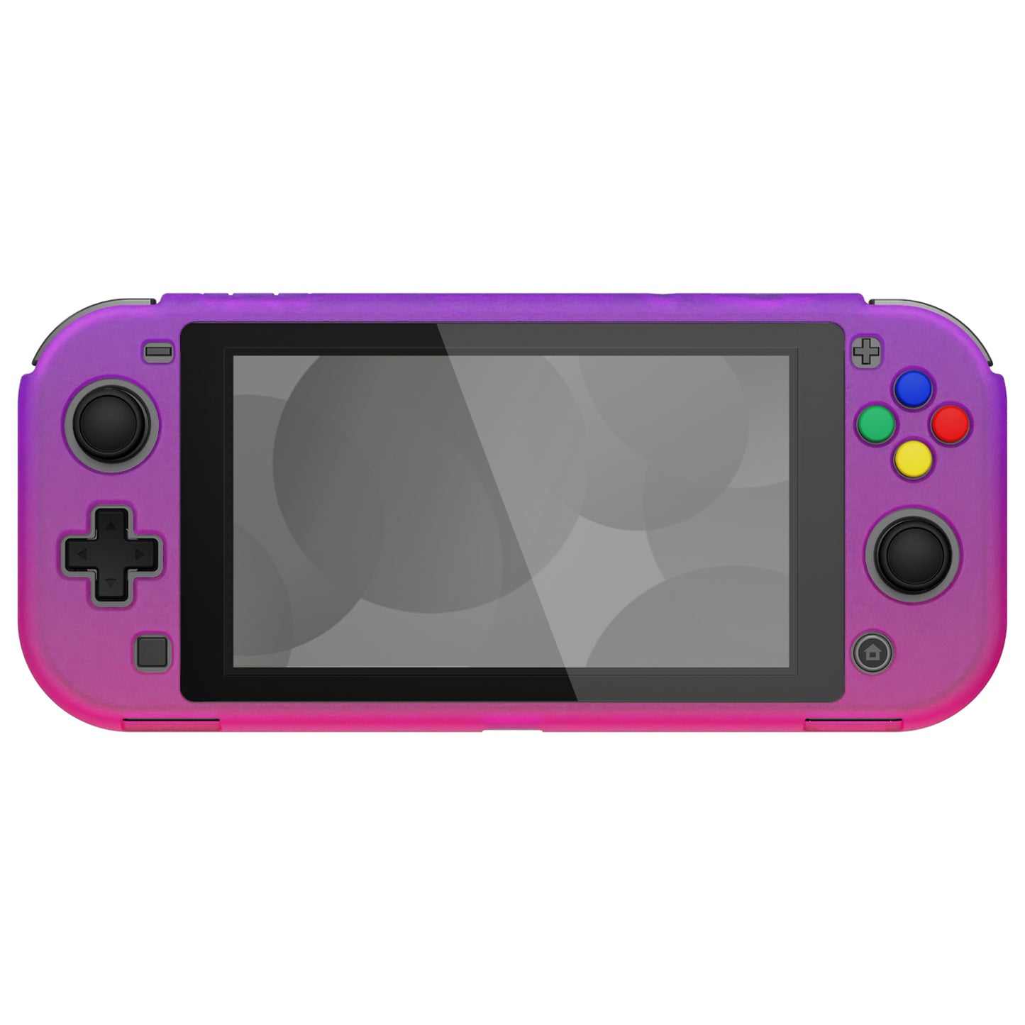 PlayVital Clear Atomic Purple Rose Red Protective Case for NS Switch Lite, Hard Cover Protector for NS Switch Lite - 1 x Black Border Tempered Glass Screen Protector Included - YYNLP007 PlayVital