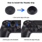 PlayVital Guardian Edition Silicone Cover Skin with Thumb Grip Caps for PS4 Slim Pro Controller - Blue & Black - P4CC0070 playvital