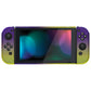 PlayVital Gradient Purple Yellow Back Cover for Nintendo Switch Console, NS Joycon Handheld Controller Separable Protector Hard Shell, Soft Touch Customized Dockable Protective Case for Nintendo Switch - NTP346 PlayVital