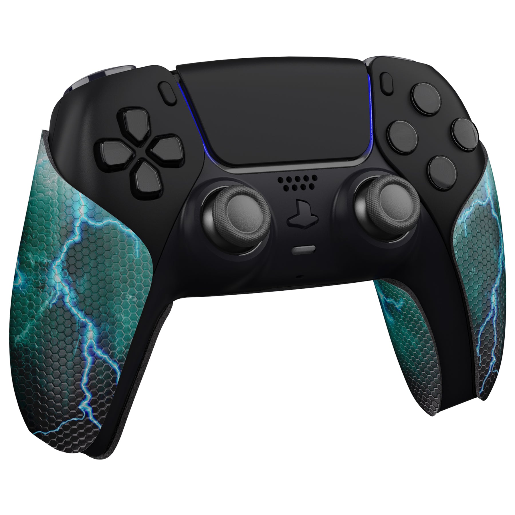 PlayVital Green Storm Thunder Anti-Skid Sweat-Absorbent Controller Grip for PS5 Controller - PFPJ128 PlayVital