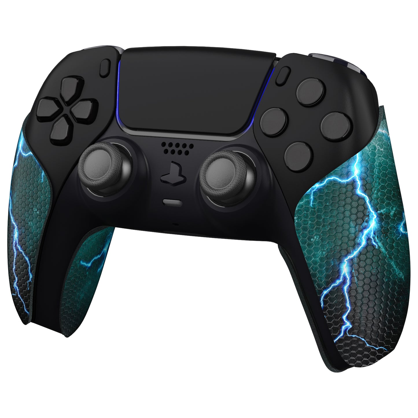 PlayVital Green Storm Thunder Anti-Skid Sweat-Absorbent Controller Grip for PS5 Controller - PFPJ128 PlayVital