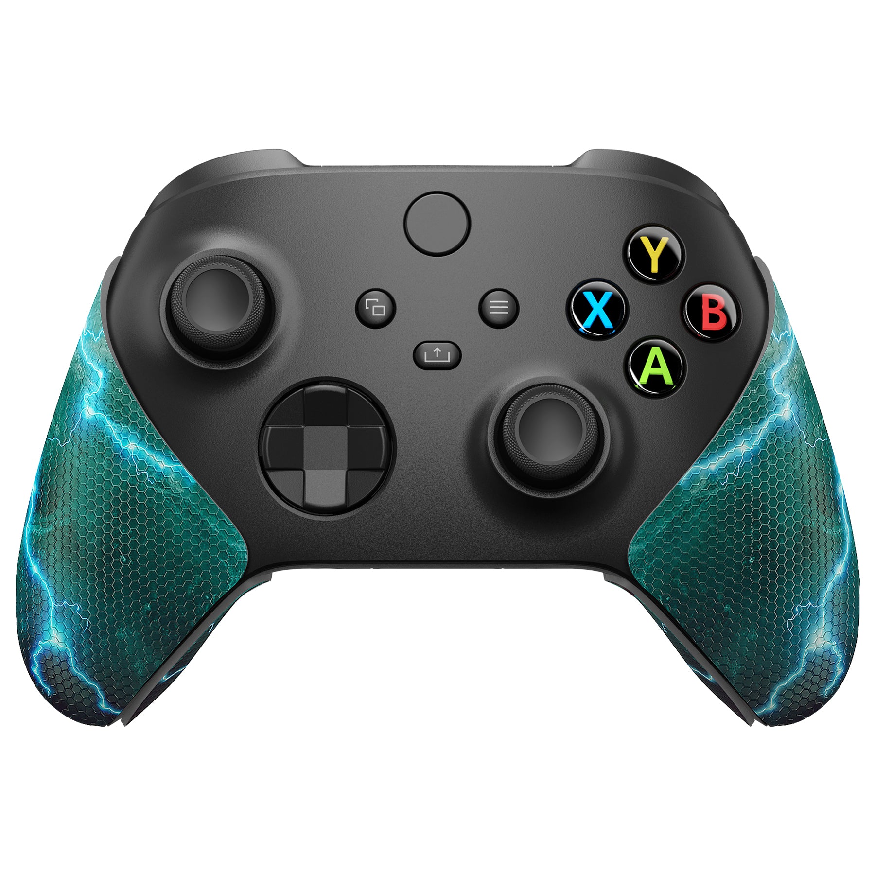 PlayVital Green Storm Thunder Anti-Skid Sweat-Absorbent Controller Grip for Xbox Series X/S Controller, Professional Textured Soft Rubber Pads Handle Grips for Xbox Series X/S Controller - X3PJ047 PlayVital