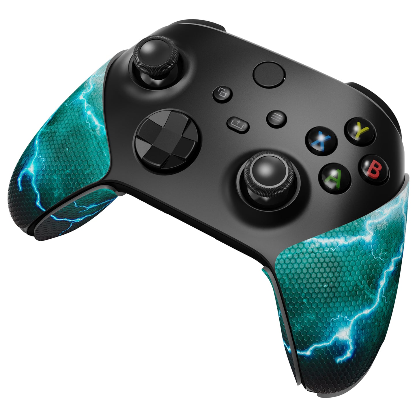 PlayVital Green Storm Thunder Anti-Skid Sweat-Absorbent Controller Grip for Xbox Series X/S Controller, Professional Textured Soft Rubber Pads Handle Grips for Xbox Series X/S Controller - X3PJ047 PlayVital