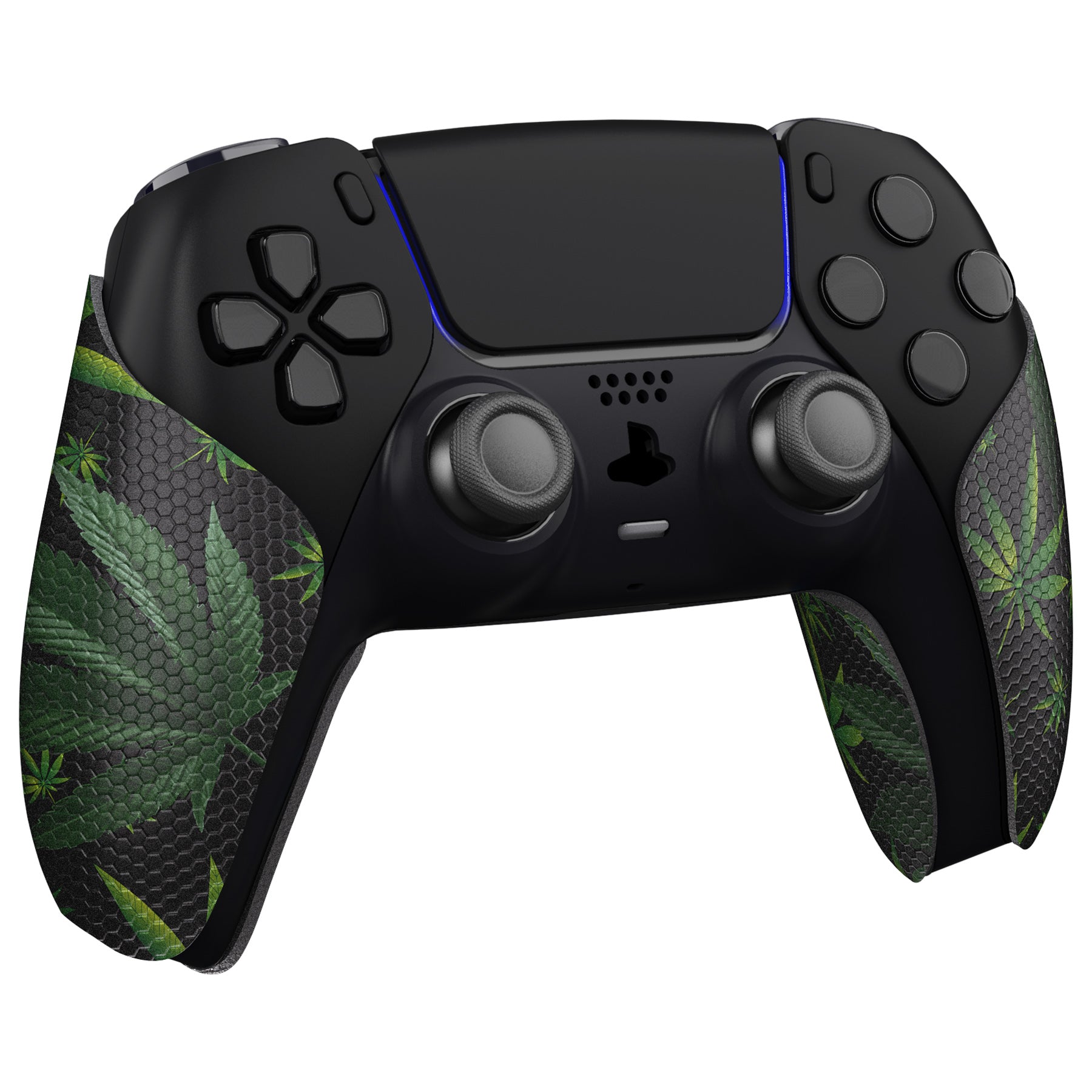 PlayVital Green Weeds Anti-Skid Sweat-Absorbent Controller Grip for PS5 Controller, Professional Textured Soft Rubber Pads Handle Grips for PS5 Controller - PFPJ135 PlayVital