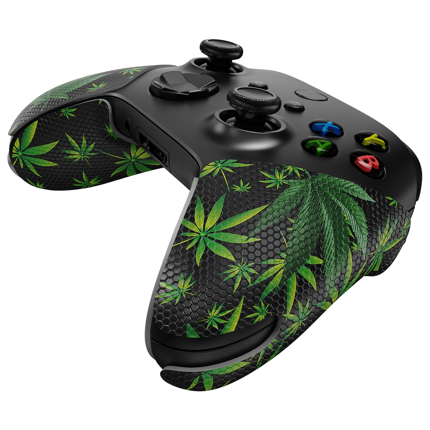 PlayVital Green Weeds Anti-Skid Sweat-Absorbent Controller Grip for Xbox Series X/S Controller, Professional Textured Soft Rubber Pads Handle Grips for Xbox Series X/S Controller - X3PJ045 PlayVital