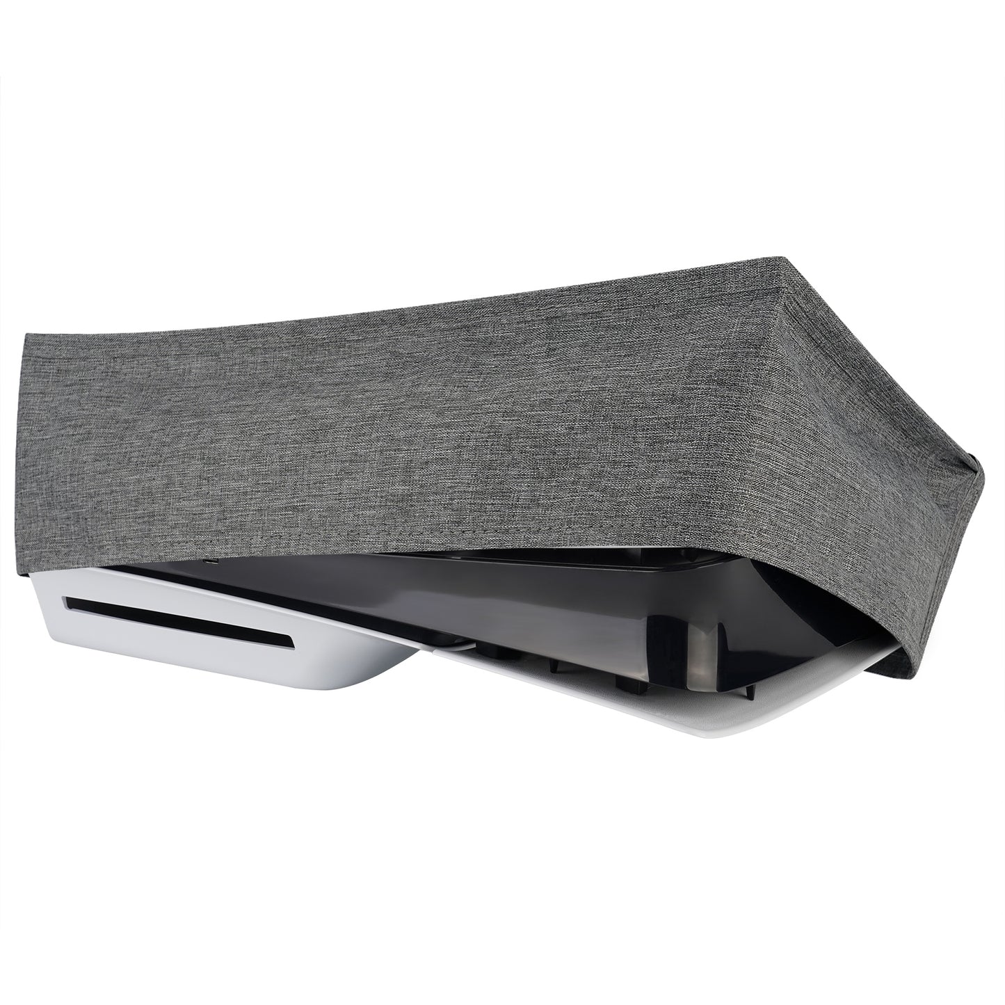 PlayVital Horizontal Dust Cover for ps5 Slim Disc Edition(The New Smaller Design), Nylon Dust Proof Protector Waterproof Cover Sleeve for ps5 Slim Console - Gray - HUYPFM002 PlayVital