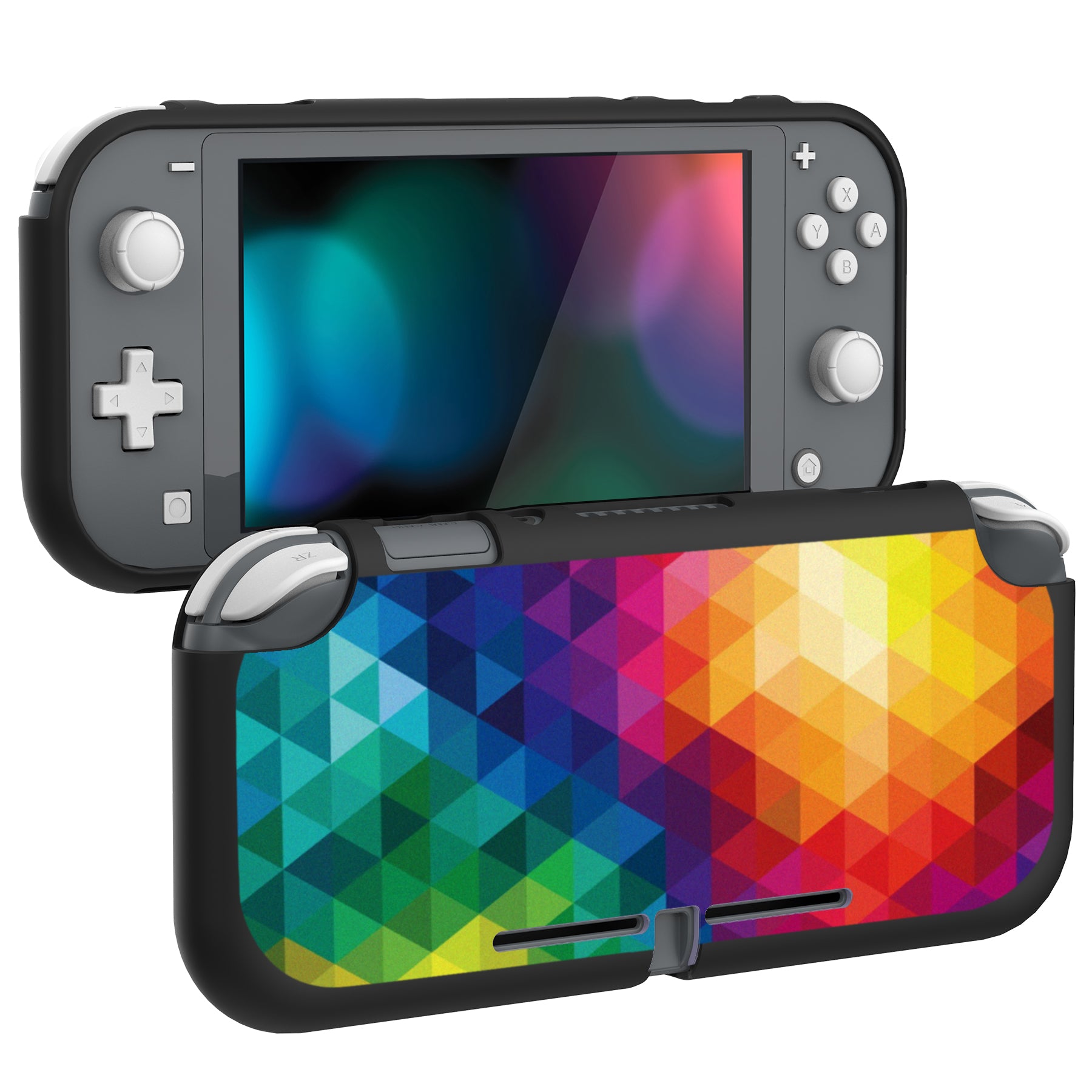 PlayVital Colorful Triangle Custom Protective Case for NS Switch Lite, Soft TPU Slim Case Cover for NS Switch Lite - LTU6014 PlayVital