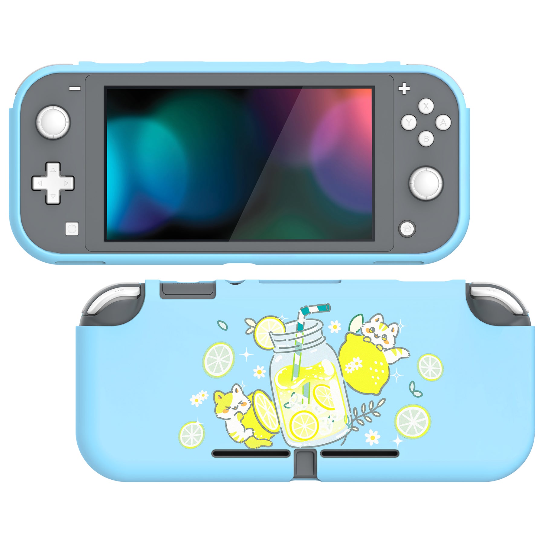 PlayVital Nintendo Switch Lite Custom Protective Case - Lemonade Kitty