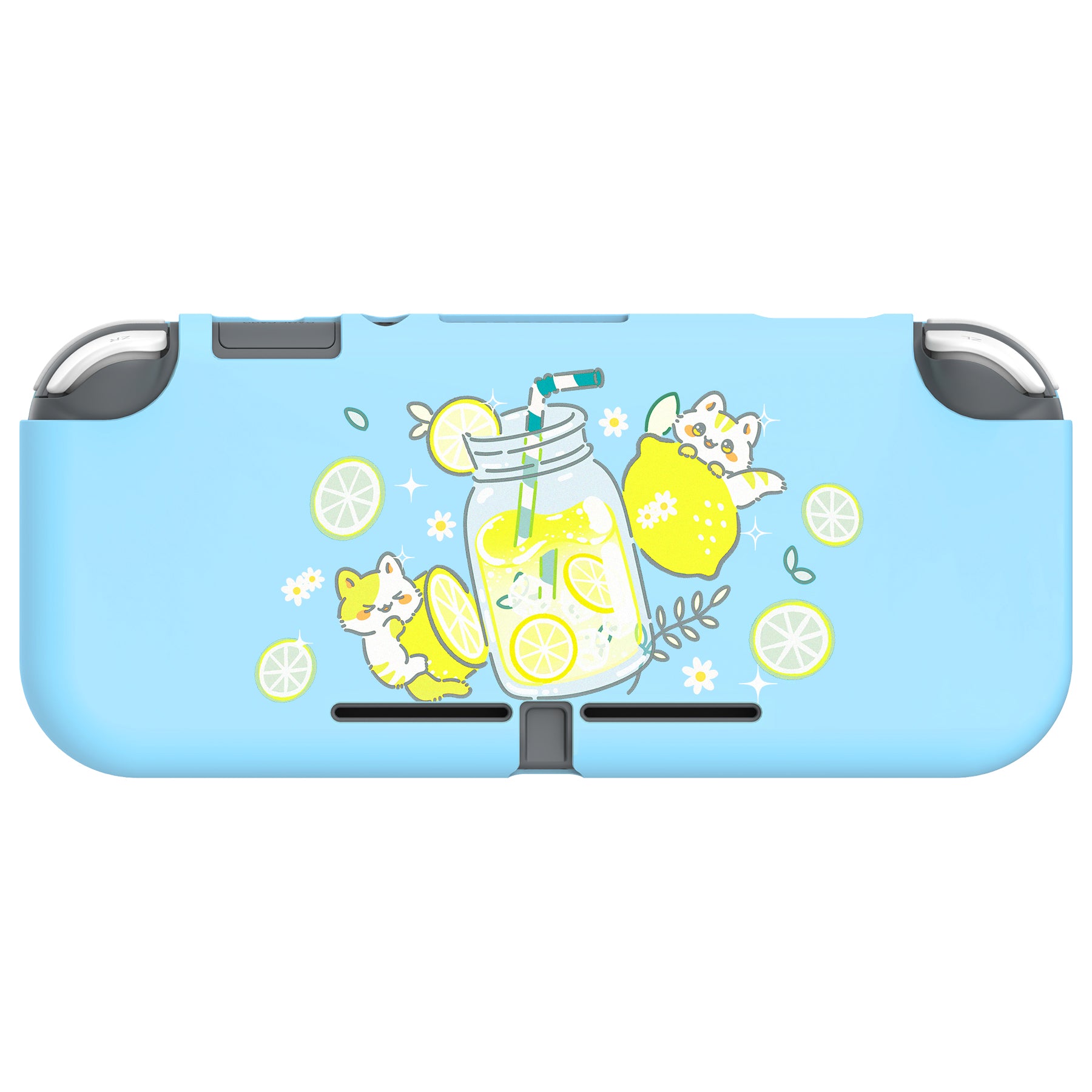 PlayVital Lemonade Kitty Custom Protective Case for NS Switch Lite, Soft TPU Slim Case Cover for NS Switch Lite - LTU6022 PlayVital