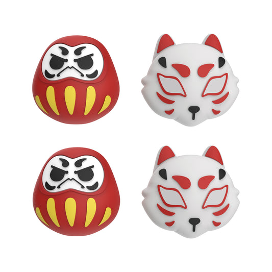 PlayVital Daruma & Kitsune Cute Thumb Grip Caps for Nintendo Switch & Switch OLED & Switch Lite - NJM1207 playvital