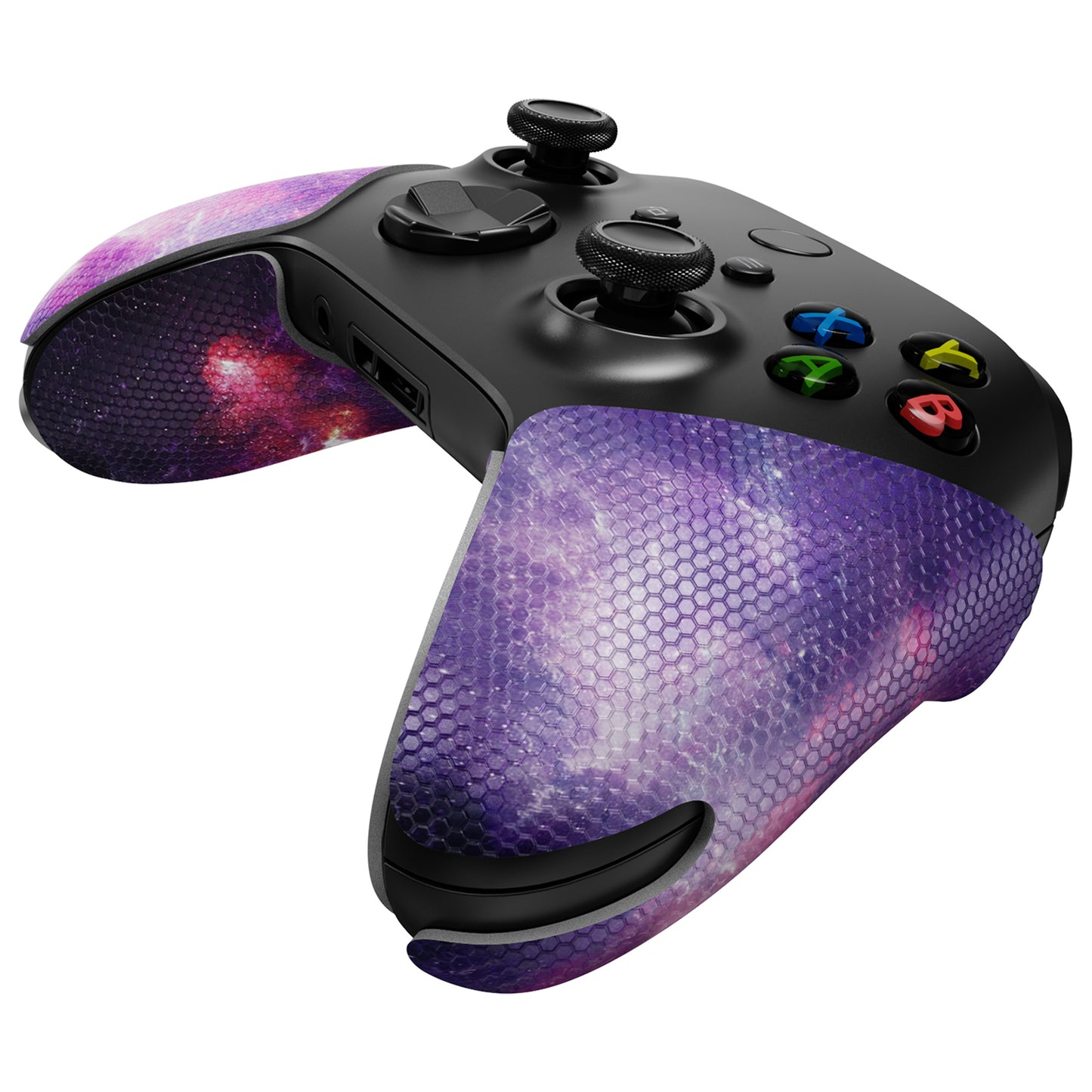 PlayVital Anti-Skid Sweat-Absorbent Controller Grip for Xbox Series X/S Controller, Professional Textured Soft Rubber Pads Handle Grips for Xbox Core Wireless Controller - Nebula Galaxy - X3PJ046 PlayVital