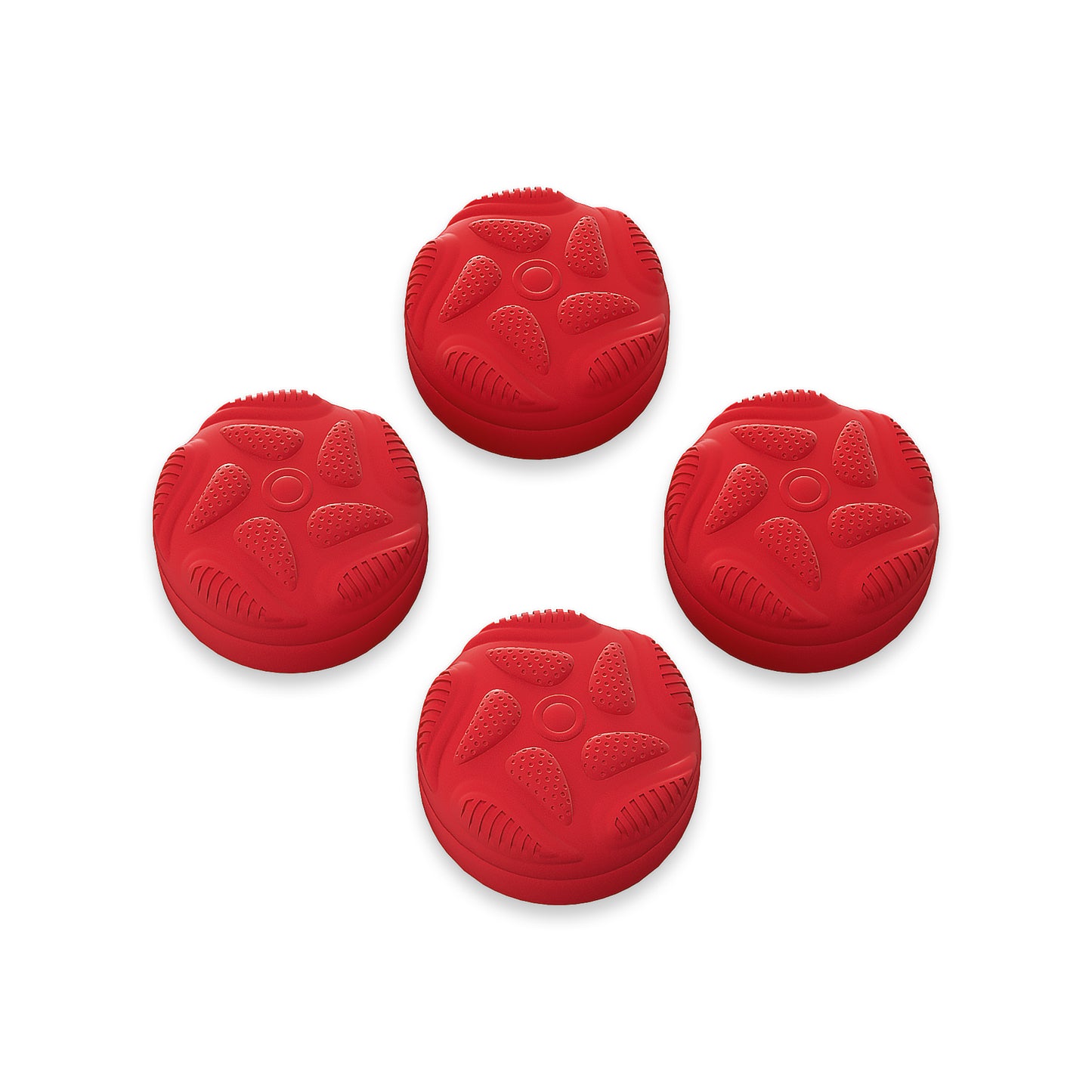 PlayVital Thumbs Cushion Caps Thumb Grips for ps5/4, Thumbstick Grip Cover for Xbox Series X/S, Thumb Grip Caps for Xbox One, Elite Series 2, for Switch Pro Controller - Raindrop Texture Design Passion Red - PJM3035 PlayVital