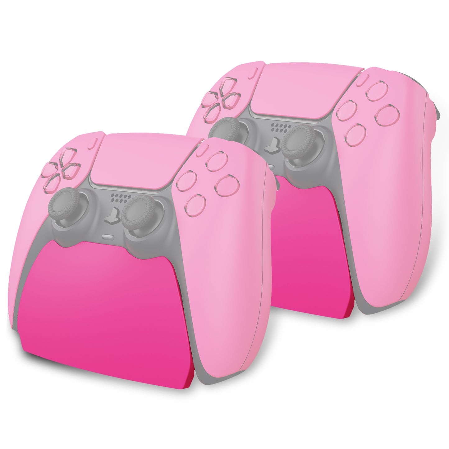 PlayVital 2 Pack Controller Display Stand for PS5 Controller Gamepad Stand Desk Holder with Rubber Pads - Nova Pink PlayVital