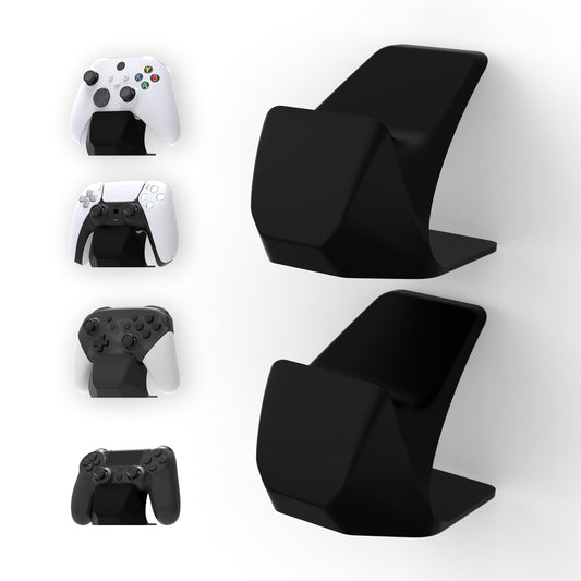 PlayVital 2 Pack Universal Game Controller Display Stand for PS5 & PS4 & Switch Pro & Xbox Series X/S Controller - Solid Black PlayVital