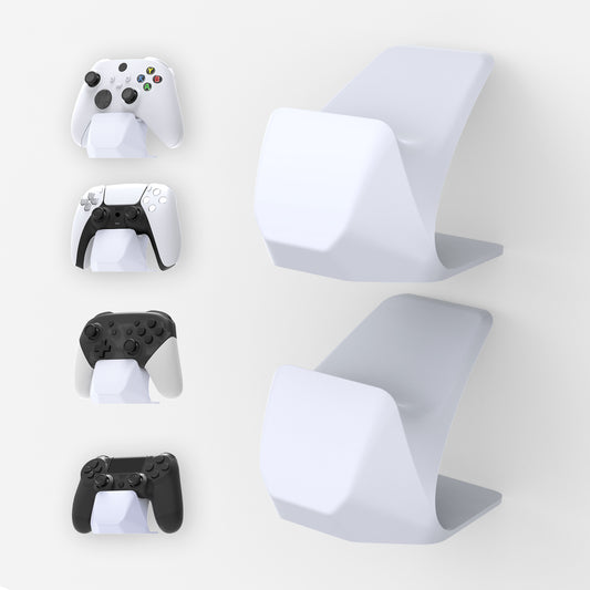 PlayVital 2 Pack Universal Game Controller Display Stand for PS5 & PS4 & Switch Pro & Xbox Series X/S Controller - White PlayVital