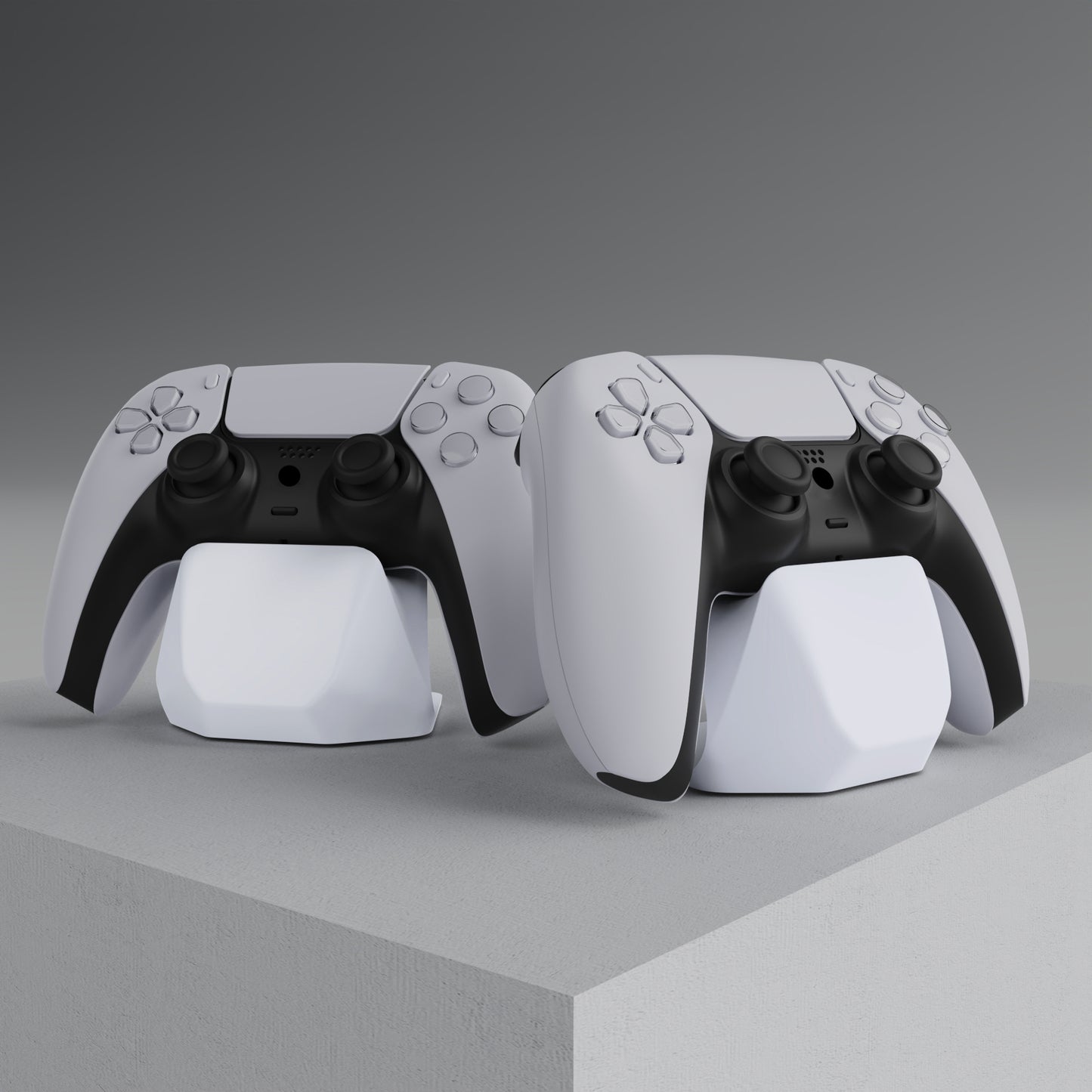 PlayVital 2 Pack Universal Game Controller Display Stand for PS5 & PS4 & Switch Pro & Xbox Series X/S Controller - White PlayVital