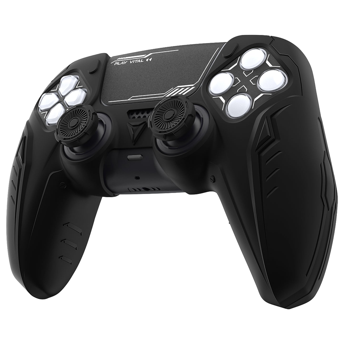 PlayVital Futuristic CyberMech Design Silicone Grip Skin with Thumb Grips for PS5 Wireless Controller, Compatible with PS5 Official Charging Dock - Black - CHXPFP001 (Copy) PlayVital