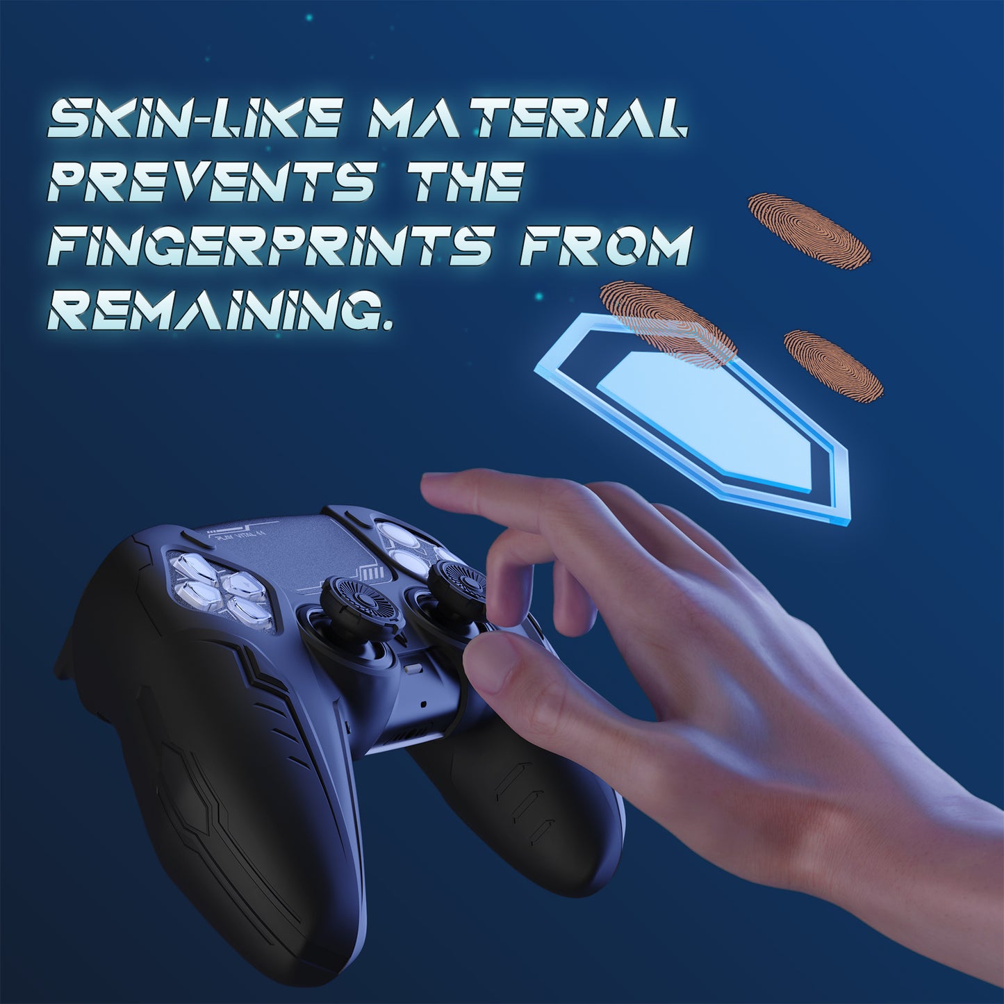 PlayVital Futuristic CyberMech Design Silicone Grip Skin with Thumb Grips for PS5 Wireless Controller, Compatible with PS5 Official Charging Dock - Black - CHXPFP001 (Copy) PlayVital