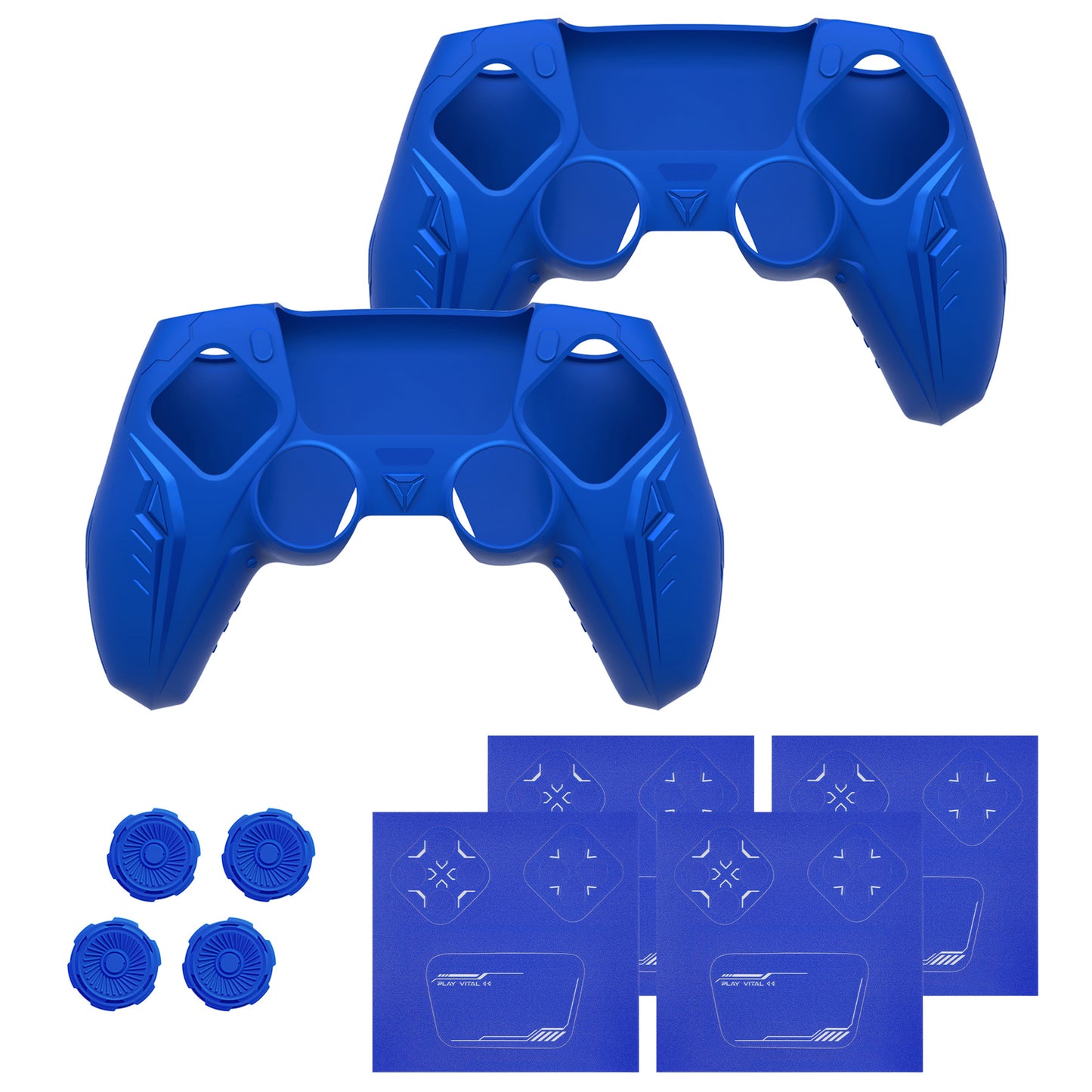 PlayVital 2 Set Futuristic CyberMech Design Silicone Case with Thumb Grips for PS5 Wireless Controller, Compatible with PS5 Official Charging Dock - Black - CHXPFP006 (Copy) PlayVital