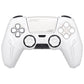 PlayVital 2 Set Futuristic CyberMech Design Silicone Case with Thumb Grips for PS5 Wireless Controller, Compatible with PS5 Official Charging Dock - White - CHXPFP007 PlayVital