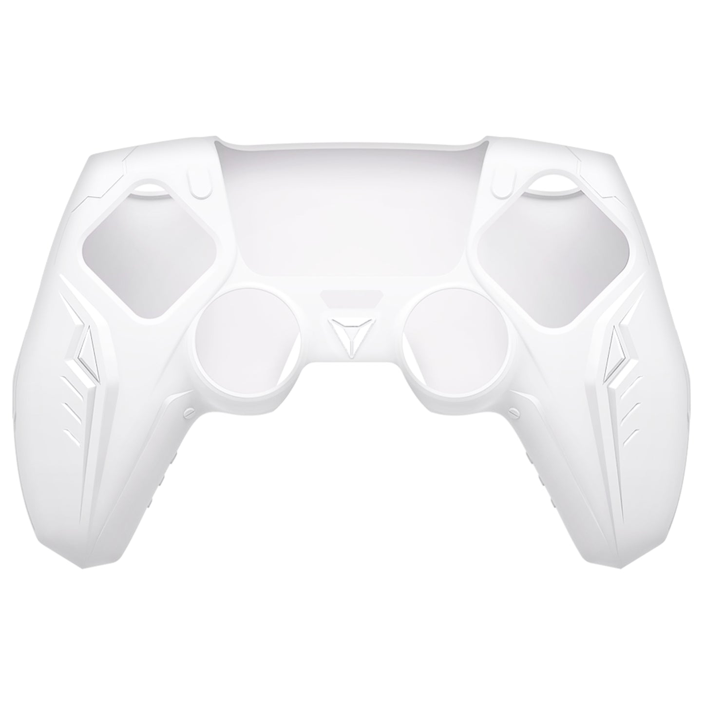 PlayVital 2 Set Futuristic CyberMech Design Silicone Case with Thumb Grips for PS5 Wireless Controller, Compatible with PS5 Official Charging Dock - White - CHXPFP007 PlayVital