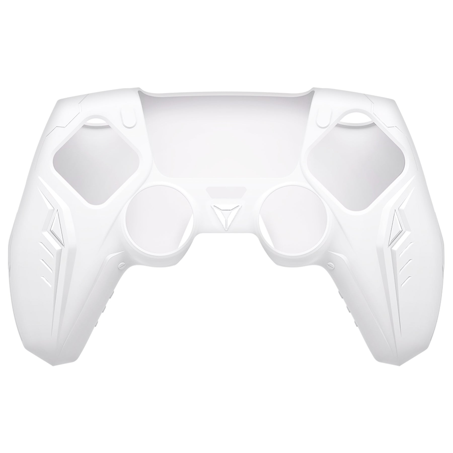 PlayVital 2 Set Futuristic CyberMech Design Silicone Case with Thumb Grips for PS5 Wireless Controller, Compatible with PS5 Official Charging Dock - White - CHXPFP007 PlayVital