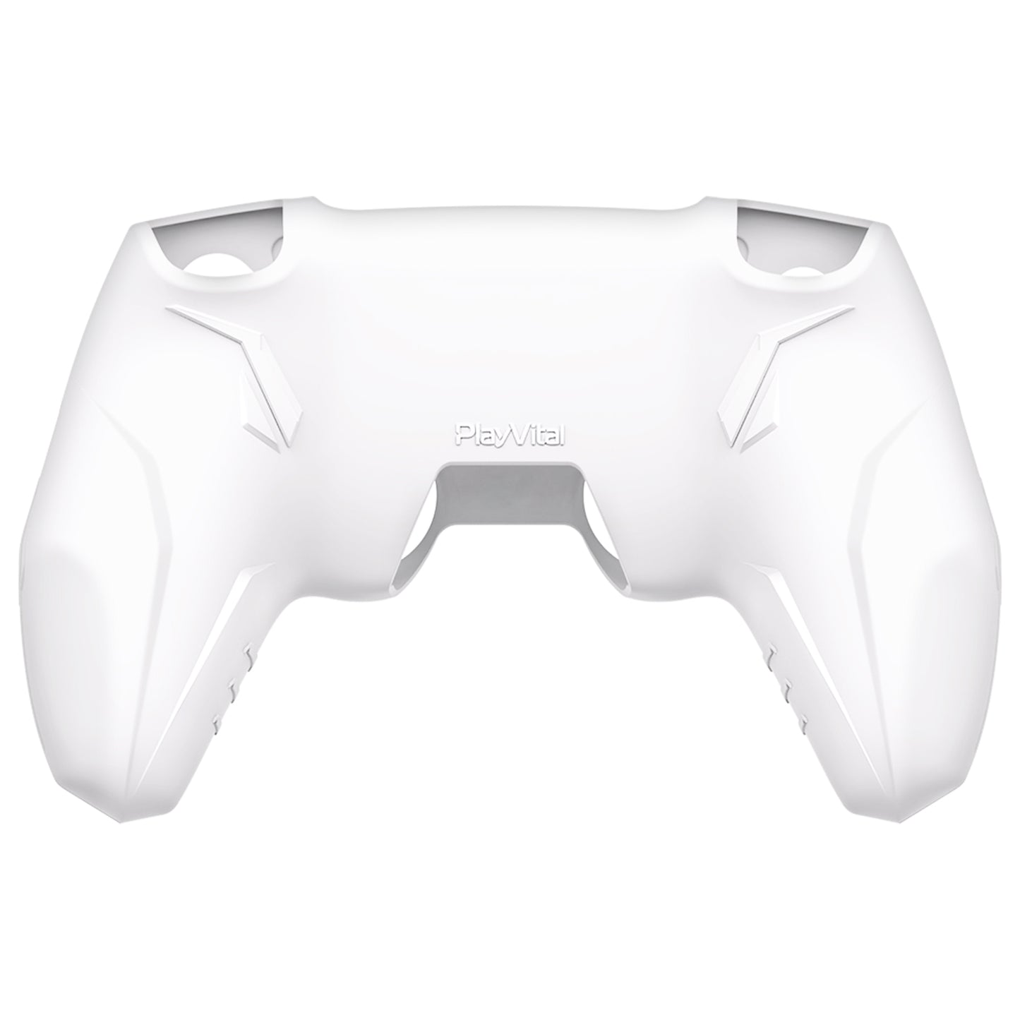 PlayVital 2 Set Futuristic CyberMech Design Silicone Case with Thumb Grips for PS5 Wireless Controller, Compatible with PS5 Official Charging Dock - White - CHXPFP007 PlayVital