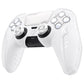 PlayVital 2 Set Futuristic CyberMech Design Silicone Case with Thumb Grips for PS5 Wireless Controller, Compatible with PS5 Official Charging Dock - White - CHXPFP007 PlayVital