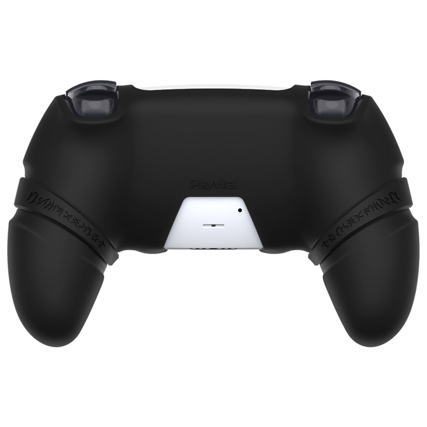 PlayVital 2 Set Runes Edition Silicone Cover Skin for PS5 Controller with Thumb Grips & Touchpad Skin & D-pad Area Sticker, Compatible with PS5 Charging Dock - Black - FVEPFP005 PlayVital