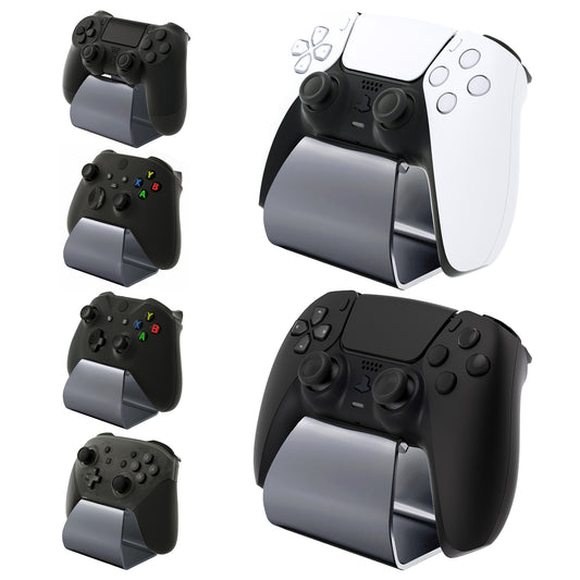 PlayVital 2 Set Stand-AL Universal Metal Game Controller Stand for PS5 & PS4 & Xbox Series X/S & Xbox One & Switch Pro Aluminium Metal Display Gamepad Holder - Gray