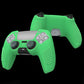 PlayVital 2 Set Upgraded 3D Studded Edition Anti-Slip Silicone Cover Skin with 6 Thumb Grips & 2 Stickers for PS5 Controller, Compatible with Charging Dock - Glow in Dark - Green PlayVital