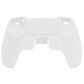 PlayVital 2 Set Upgraded 3D Studded Edition Anti-Slip Silicone Cover Skin with 6 Thumb Grips & 2 Stickers for PS5 Controller, Compatible with Charging Dock - Clear White PlayVital