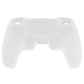 PlayVital 2 Set Upgraded 3D Studded Edition Anti-Slip Silicone Cover Skin with 6 Thumb Grips & 2 Stickers for PS5 Controller, Compatible with Charging Dock - Clear White PlayVital