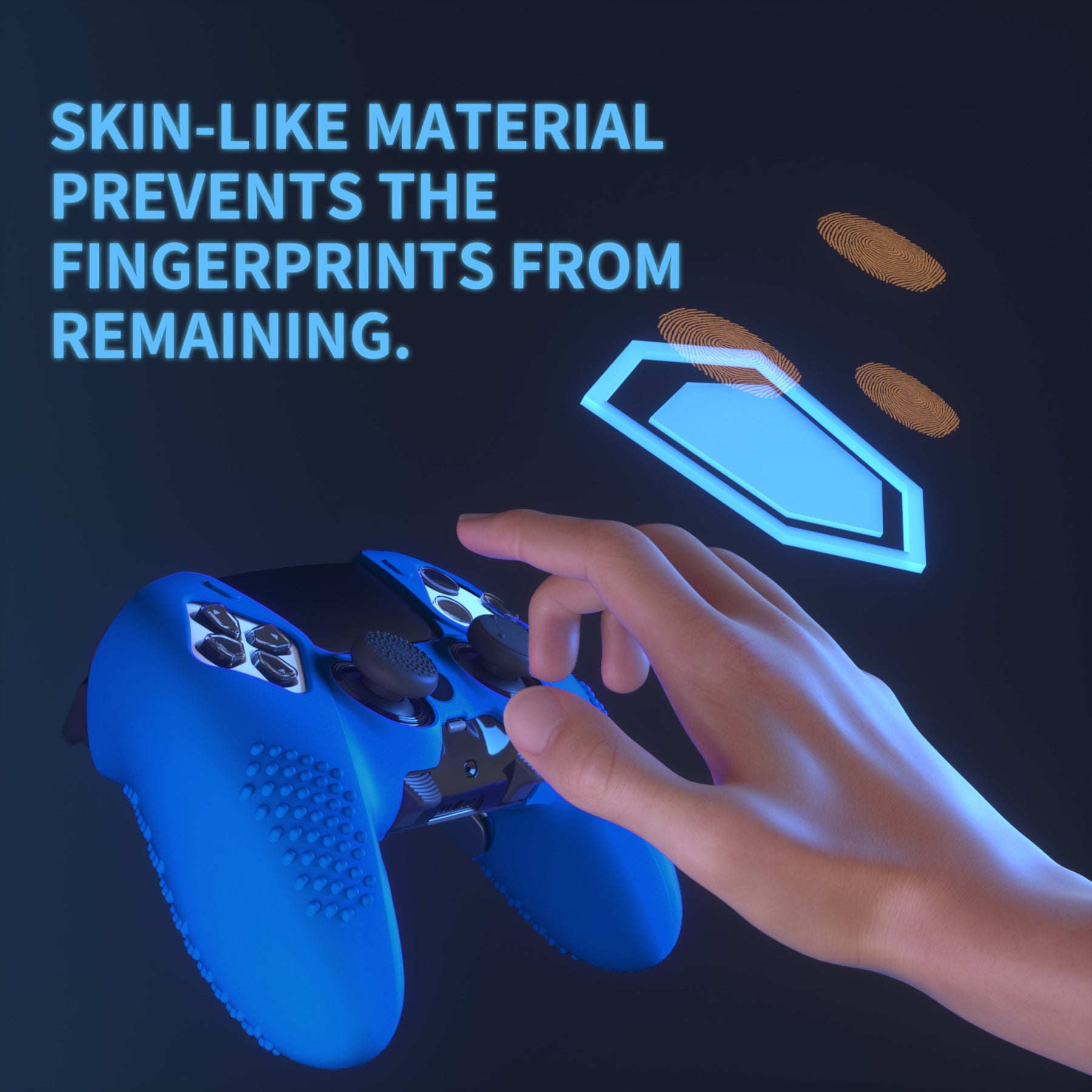 PlayVital 3D Studded Edition Anti-Slip Silicone Cover Case with Thumb Grip Caps for PS5 Edge Controller - Blue - ETPFP009 PlayVital