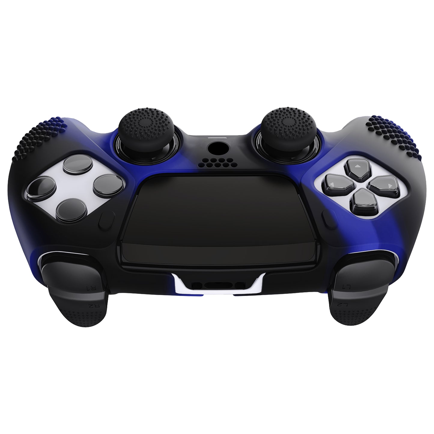 PlayVital 3D Studded Edition Anti-Slip Silicone Cover Case with Thumb Grip Caps for PS5 Edge Controller - Blue & Black - ETPFP006 PlayVital