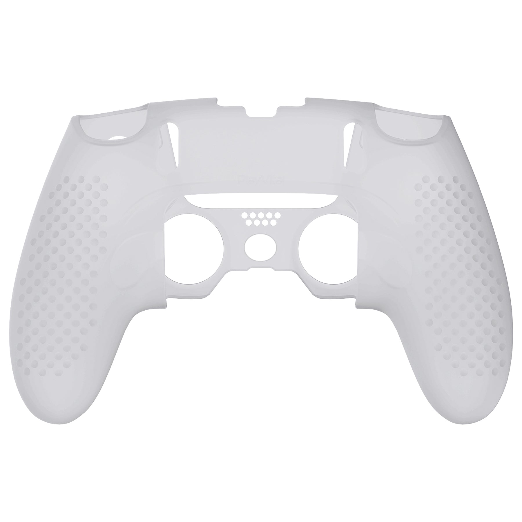 PlayVital 3D Studded Edition Anti-Slip Silicone Cover Case with Thumb Grip Caps for PS5 Edge Controller - Clear White - ETPFP003 PlayVital