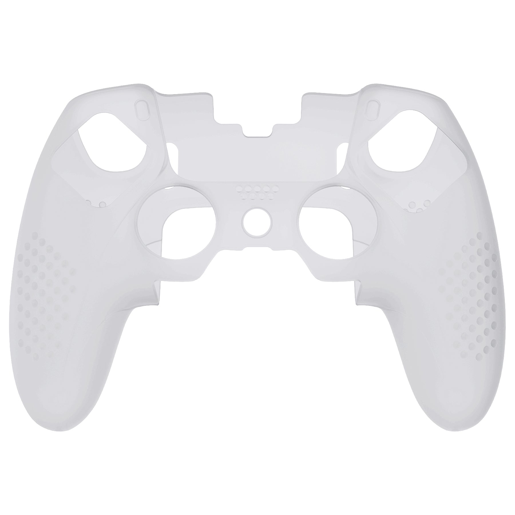 PlayVital 3D Studded Edition Anti-Slip Silicone Cover Case with Thumb Grip Caps for PS5 Edge Controller - Clear White - ETPFP003 PlayVital