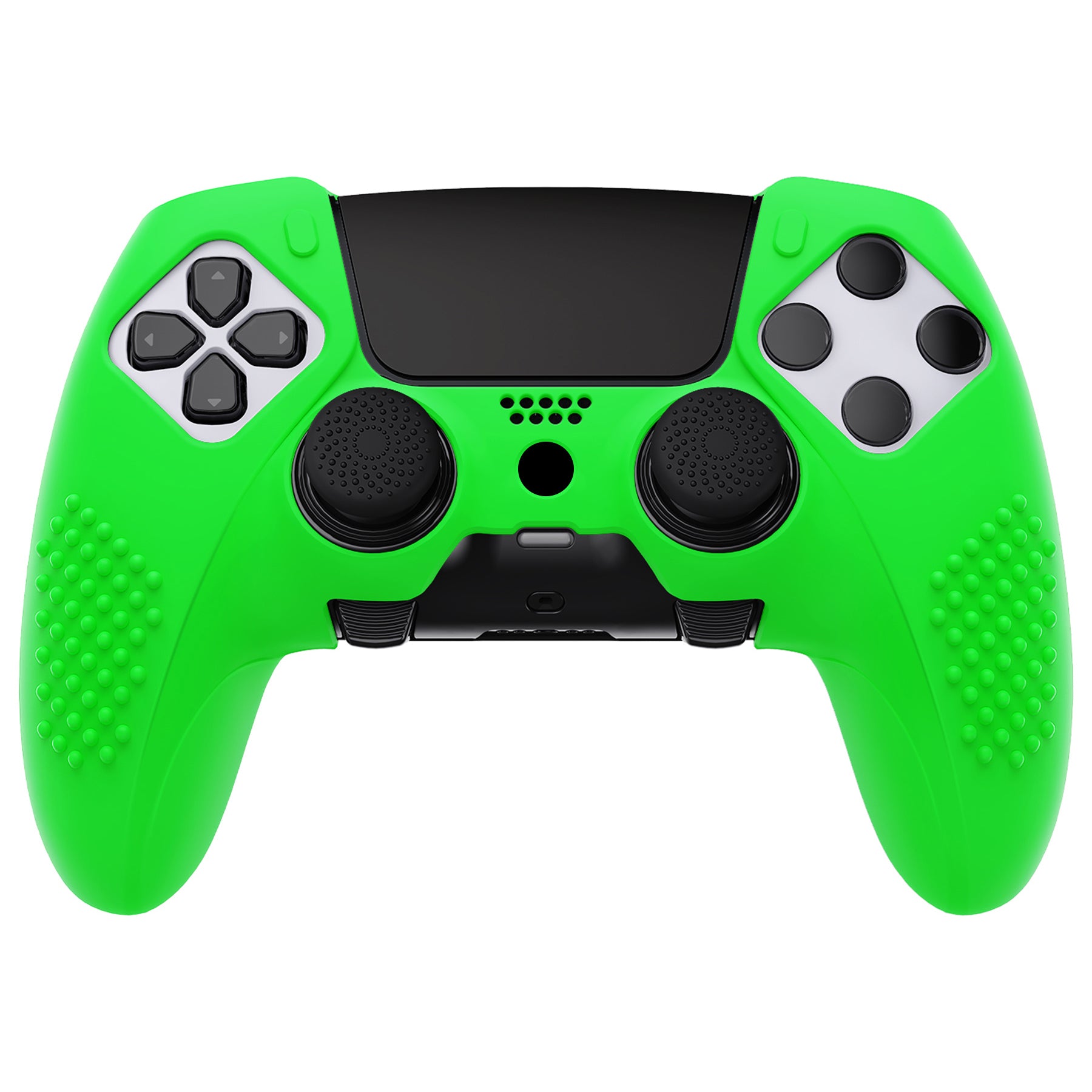 PlayVital 3D Studded Edition Anti-Slip Silicone Cover Case with Thumb Grip Caps for PS5 Edge Controller - Green - ETPFP012 PlayVital