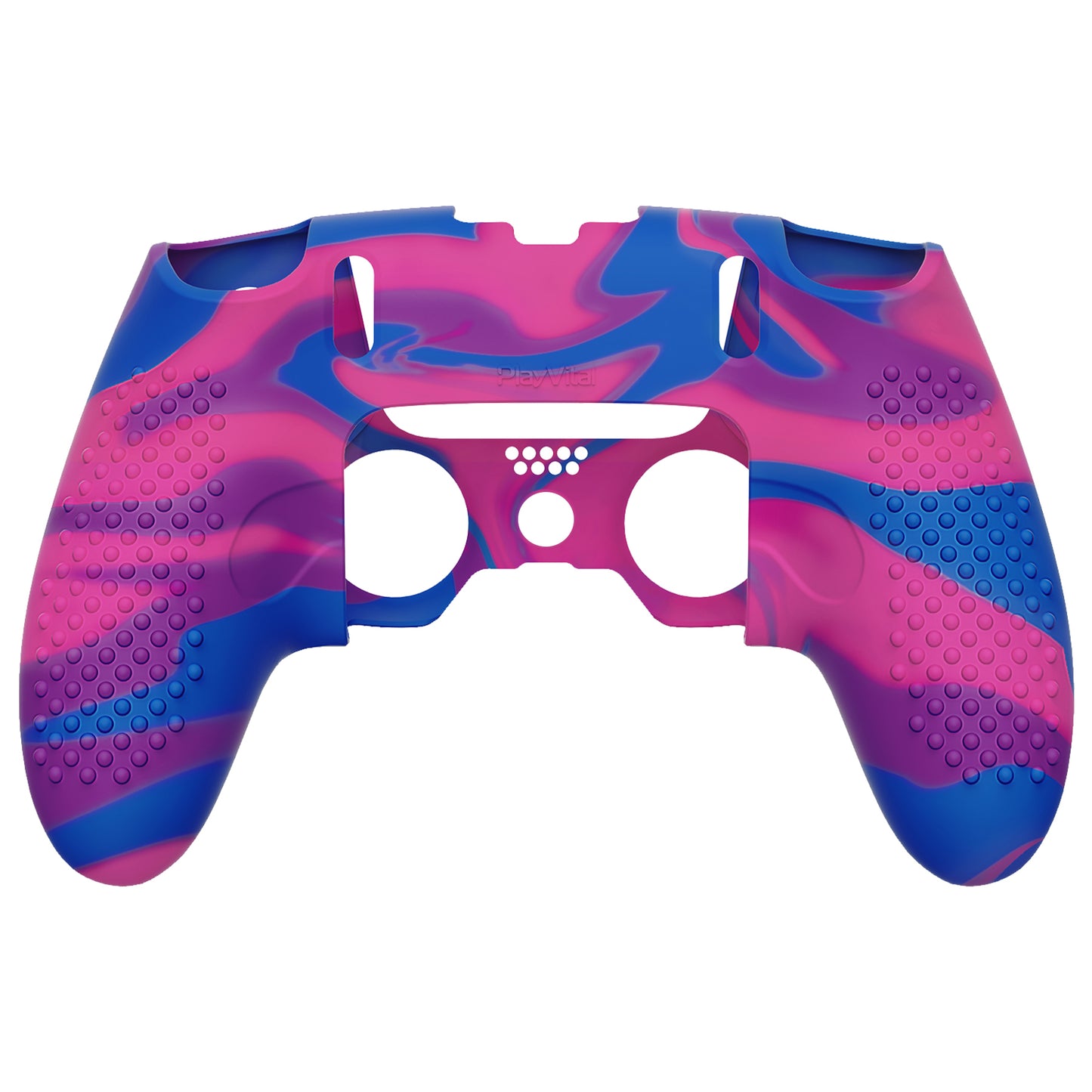 PlayVital 3D Studded Edition Anti-Slip Silicone Cover Case with Thumb Grip Caps for PS5 Edge Controller - Pink & Purple & Blue - ETPFP015 PlayVital