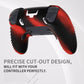 PlayVital 3D Studded Edition Anti-Slip Silicone Cover Case with Thumb Grip Caps for PS5 Edge Controller - Red & Black - ETPFP008 PlayVital