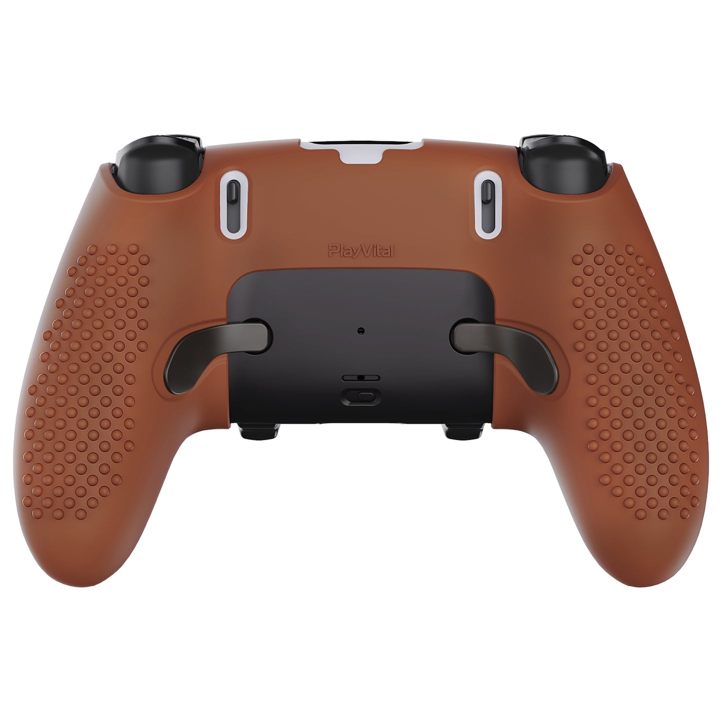 PlayVital 3D Studded Edition Anti-Slip Silicone Cover Case with Thumb Grip Caps for PS5 Edge Controller - Signal Brown - ETPFP016 PlayVital